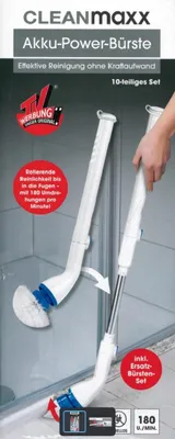 Produktbild von Cleanmaxx Akku-Power-Bürste 10-teiliges Set elektrische Reinigunsbürste 3,7V 5W