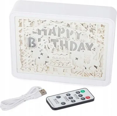 Obrázek produktu pro Verk 24186 LED tabule s podsvícením Happy Birthday s dálkovým ovládačem