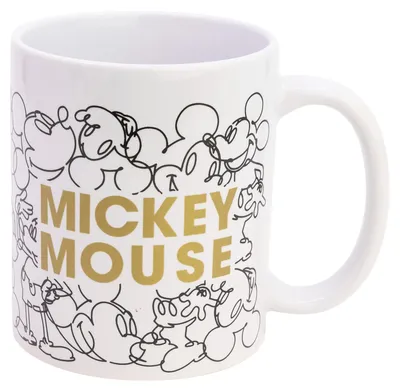 Imagen del producto de Taza de cerámica grande de 325 ml, en caja de regalo, diseño "Mickey Mouse Signature"