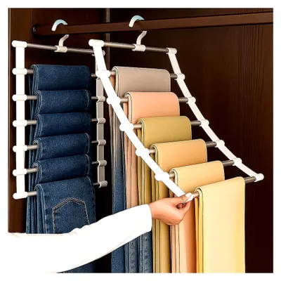 Produktbild von Hosenbügel,kleiderbügel Hosen, 2Pcs Faltbare hosenbügel platzsparend für die Garderobe für Aufhängbarer Hosen,Röcke,Schals,Handtücher,Bettlaken,Krawatten,Gürtel und Kleiner Kleidungsstücke