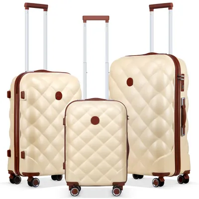 Produktbild von HOMELUX Reisekoffer Set 3 tlg. Cremeweiß Koffer Hartschale Trolley Kofferset Tasche M-L-XL