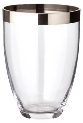 Vaas Charlotte, Kristallglas mit Platinrand, Ø 15 cm, H 20 cm