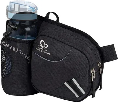 Produktbild von Famanu Hüfttasche mit Flaschenhalter - Atmungsaktive Hüfttasche für Laufen und Radfahren