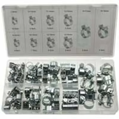Produktbild von 73 x Universal Mini Schlauchklemmen-Sortiment Rundziehende Schlauchschellen Satz