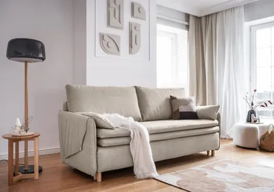 Produktbild von MIUFORM Simon - Sofa mit Bettfunktion - 207x90cm - Beige - 3-Sitzer Schlafsofa