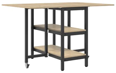 Image de vidaXL Table de salle à manger 122 x 80 x 76,5 cm en bois d'ingénierie, chêne Sonoma
