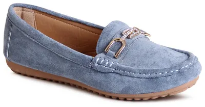 Produktbild von topschuhe24 2998 Damen Velours Mokassins Glitzer Komfort Slipper , Farbe:Blau, Größe:37 EU