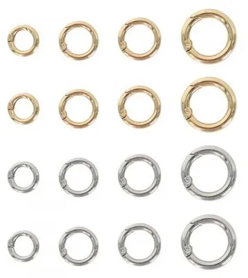 16 Karabinerhaken, Zinklegierung, 13-25 mm, Gold/Silber