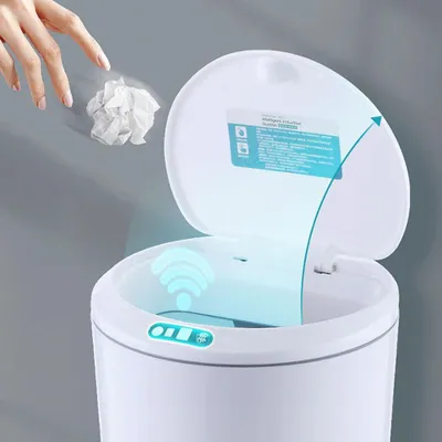 Produktbild von INF Smart Sensor Mülleimer für Schreibtisch - USB Aufladbar, Geruchsdicht, 3L