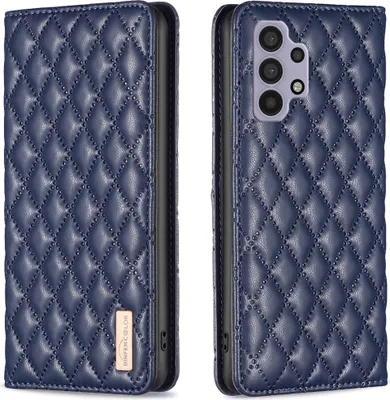 Produktbild von Galaxy A32 5G Hülle, Elegant Bookstyle Flip Leder Kartenfächer Schutzhülle mit Ständer für Samsung Galaxy A32 5G Blau