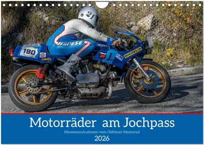 Produktbild von Motorräder am Jochpass (Wandkalender 2026 DIN A4 quer), CALVENDO Monatskalender