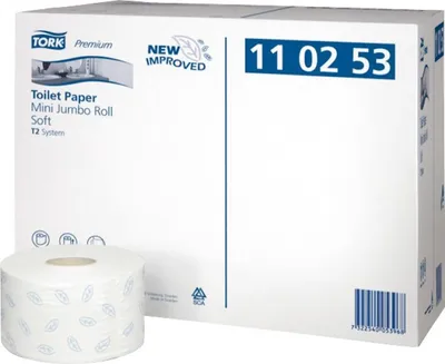Produktbild von TORK Jumbo-Toilettenpapier T2 Premium Mini 2-lagig 12 Rollen