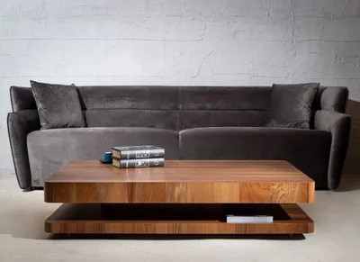 Immagine prodotto di Design industriale: tavolino marrone con piano in legno per il soggiorno