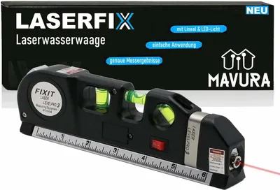 Produktbild von LASERFIX Laser Wasserwaage 4in1 Lasermessgerät Kreuzlinienlaser Entfernungsmesse