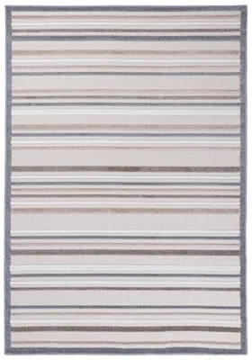Produktbild von Mazovia Dywan - Beżowy Dywan Zewnętrzny Geometryczny, Paski - Balkon, Taras, Patio, Pawilon - Niskie Runo - Prostokąt - Stylowy Nowoczesny - 120x170 cm