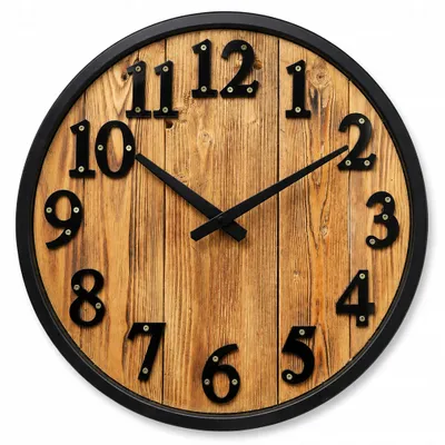 Produktbild von Wanduhr Holz Loft 42 cm, leises Uhrwerk