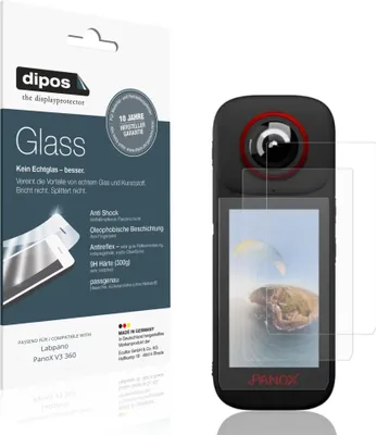 Produktbild von 2x Schutzfolie für Labpano PanoX V3 360 matt - Anti-Shock 9H Folie dipos Glass Kunststoffglas