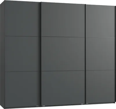 Obrázek produktu pro Šatní skříň s posuvnými dveřmi Šatní skříň třídveřová 250 cm moderní plně vybavená. Antracit / 22012