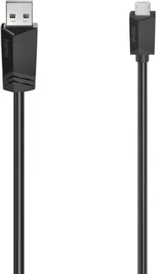 Produktbild von Hama 00200609, 3 m, Micro-USB A, USB A, USB 2.0, 0,48 Gbit/s, Schwarz