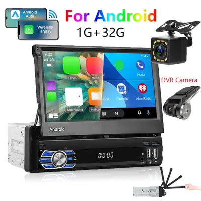 Image de Autoradio Android 1 DIN - Lecteur multimédia pour voiture - Système de navigation - Radio tactile - CarPlay sans fil