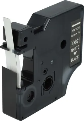Produktbild von vhbw Schriftband-Kassette kompatibel mit Dymo LabelPoint 300, 350, 200, 250 Etiketten-Drucker 7m x 6mm Weiß auf Schwarz
