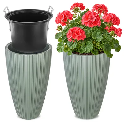 Zdjęcie produktu dla KADAX doniczka 30cm z wkładem plastikowym zielona