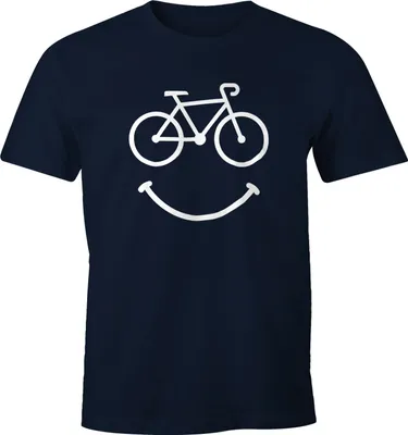 Produktbild von Fahrrad Herren T-Shirt Smile Happy Bike Radfahren Fun-Shirt Moonworks®  4XL