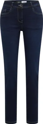 Produktbild von CECIL Damen Slim Leg Jeans Mid Waist Slim Fit dark blue wash