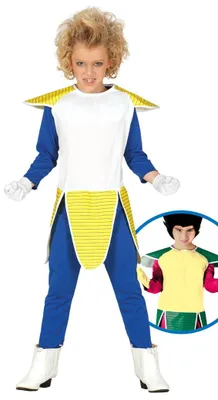 Produktbild von Samurai-Krieger-Kostüm für Jungen in Blau-Gelb-Weiß, Gr. 110-146, Größe:128/134