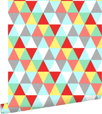 Zdjęcie produktu dla ESTAhome Tapeta trójkąty czerwonym,żółtymIniebieskim 53 cm x 10.05 m