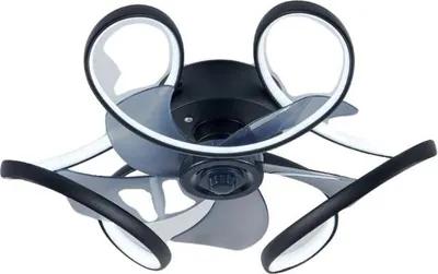 Image de Ventilateur de plafond, éclairage LED,intelligente, noir