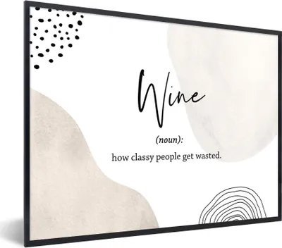 Produktbild von MuchoWow® Gerahmtes Poster Sprichwörter - Wein - Wörterbuch - Zitate - Definition von Wein 80x60 cm - Poster mit Schwarzem Bilderrahmen Wandposter Rahmen Foto Bilder - Schwarzem - Mit Gestell