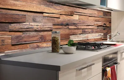 Produktbild von Küchenrückwand Folie selbstklebend HOLZWAND 180 x 60 cm - Klebefolie - Dekofolie - Spritzschutz für Küche -