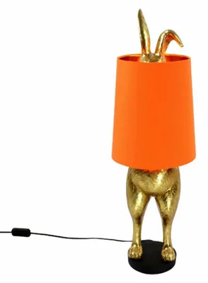Immagine prodotto di Lampada da tavolo Hiding Bunny, oro/arancio, poliresina, 24x24x74 cm, E27, cavo: 1,4 m