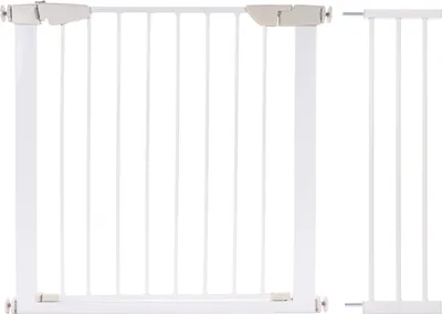 Produktbild von Kidimax® Treppenschutzgitter 77-102 cm, ohne Bohren, Türschutzgitter für Kinder, Hunde und Katzen, mit Auto-Close & Keep-Open Funktion, Treppengitter weiß