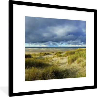 Produktbild von MuchoWow® Gerahmtes Poster Nordsee - Vlieland - Dünen 40x40 cm - Poster mit Schwarzem Bilderrahmen Wandposter Rahmen Foto Bilder - Poster - Plakat im Rahmen