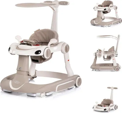 Obrázok produktu pre Chipolino chodítko Happy Walker 5 v 1 s hojdacou funkciou, hudbou, svetlami a kolieskami, béžové