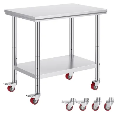 Produktbild von Arbeitstisch 91 x 60 x 85 cm Edelstahl Catering Arbeitstisch Belastbarkeit 136, 08 kg