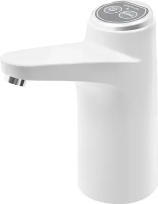 Immagine prodotto di Pompa elettrica per distributori d'acqua - MR001 - Display a LED - Batteria ricaricabile via USB da 1200 mAh - Portata 1,2 l/min - Per campeggio/casa/ufficio - Bianco