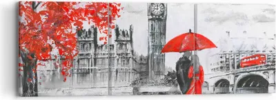 Produktbild von Bild auf Leinwand - Leinwandbild - London Architektur big ben - 90x30cm - Wand Bild - Wanddeko - Leinwanddruck - Bilder - Kunstdruck - Wanddekoration - Leinwand bilder - Wandkunst - CA90x30-3153