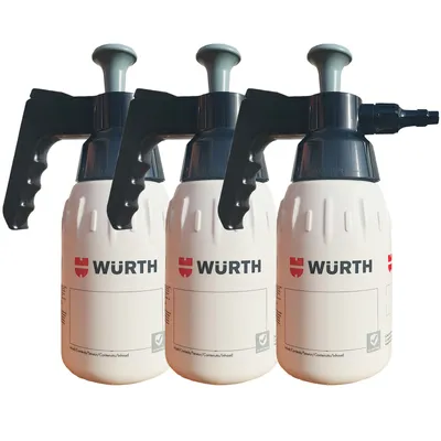 Produktbild von 3 x Würth Pumpsprühflaschen 1 Liter Grau Lösemittelbeständig Spar-Set