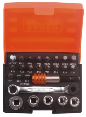 Produktbild von Bahco Bit-Steckschluessel-Satz 1/4', 26-Tlg