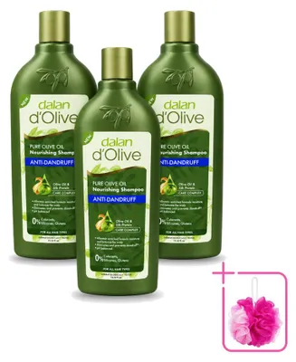 Immagine prodotto di 3 flaconi di shampoo anti-forfora Dalan d'Olive - Nutriente - 400 ml ciascuno - Confezione risparmio - 3 pezzi