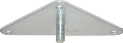 Produktbild von WAGNER Anschraubplatte DREIECK mit TENO kombinierbar - 110 x 140 x 25 mm, Gewinde M10 x 21 mm, Stahl 3 mm - 12398401