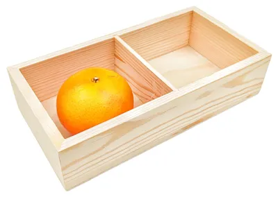 Produktbild von Holzaufbewahrungsbox mit 2 Fächern für Socken und Unterwäsche