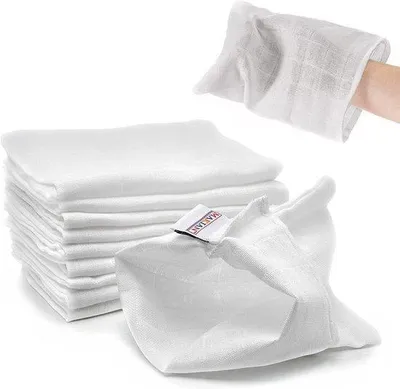 Produktbild von Waschlappen aus Baumwolle für Babys und Kinder – Weiche Flanellwaschlappen – 10 Stück – 100% Baumwolle –