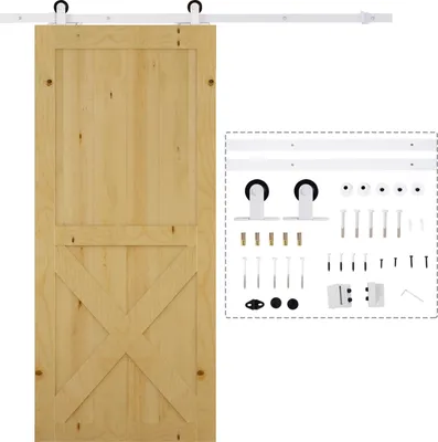 Produktbild von Gleitschienen-Bausatz für Schiebetür, leise Rollen, platzsparend, Kohlenstoffstahl, Weiß, 183 cm