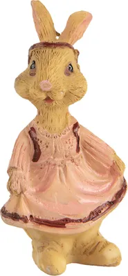 Image de Clayre & Eef Figurine de décoration Lapin 3x3x5 cm Marron Plastique