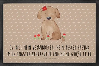Produktbild von Mr. & Mrs. Panda fußmatte Hund Dame 40 x 60 cm - Hundeglück - Geschenk, Liebe, Sauberlaufmatte, Liebenswert, Bodenvorleger, Schmutzfangmatte, Sprüche, Eingangsteppich