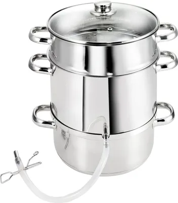 Image de Buri 0237E Casserole avec couvercle, acier inoxydable, 24 cm de diamètre, compatible avec les plaques à induction